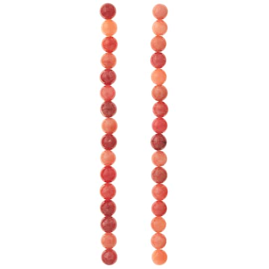 12 Pack: Ruby Mix Jade Round Beads, 8mm by Bead Landing™